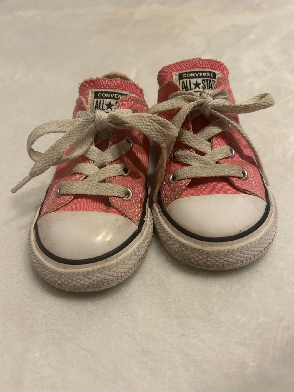 Converse All Star Pink Canvas Baby Sneakers Low Top Size 7 7J238